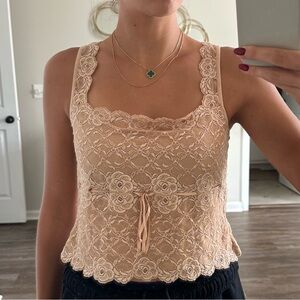 Elegant Lace Beige Top